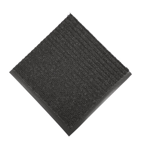 Image of Crown NR 0035CH Needle-Rib Wiper/Scraper Mat, Rectangular, Charcoal Gray Ribbed Surface, 36" x 60"