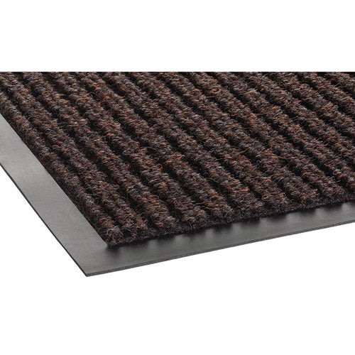 Image of Crown NR 0310BR Needle-Rib Wiper/Scraper Mat, Rectangular, Brown Ribbed Surface, 36" x 10 ft