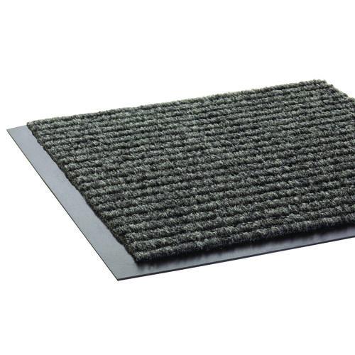 Image of Crown NR 0310GY Needle-Rib Wiper/Scraper Mat, Rectangular, Gray Ribbed Surface, 36" x 10 ft