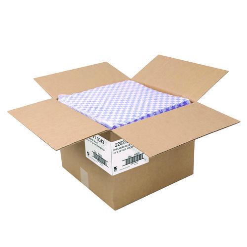 Image of Paterson WG01014 Grease-Resistant Food Wrap, 12 x 12, Blue Check, 5,000/Carton