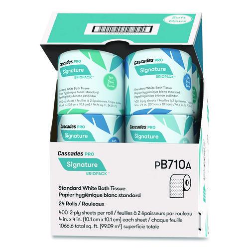 Image of Cascades PRO B710 Signature Bath Tissue, Septic Safe, 2-Ply, White, 400 Sheets/Roll, 24 Rolls/Carton