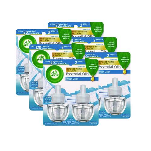 Image of Air Wick® 62338-82291 Scented Oil Twin Refill, Fresh Linen, 0.67 Oz, 2/pack, 6/carton