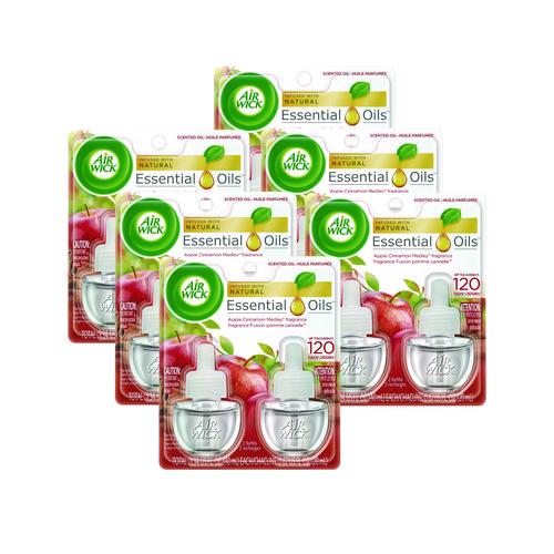 Image of Air Wick® 62338-95499 Scented Oil Refill, 0.67 Oz, Apple Cinnamon Medley, 2/pack, 6 Packs/carton