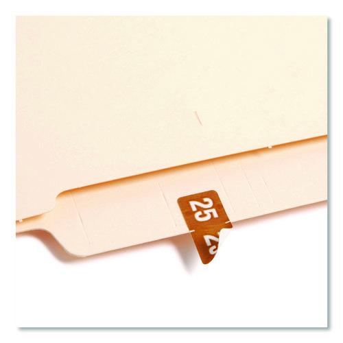 Image of Smead Yearly End Tab File Folder Labels, 25, 0.5 x 1, Brown, 25/Sheet, 10 Sheets/Pack