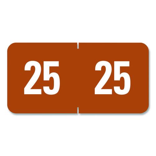 Image of Smead Yearly End Tab File Folder Labels, 25, 0.5 x 1, Brown, 25/Sheet, 10 Sheets/Pack