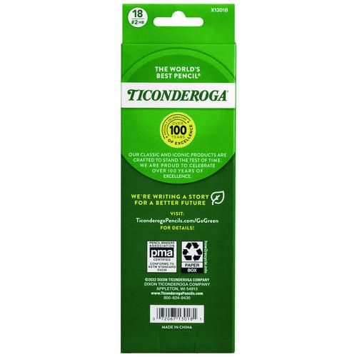 Image of Ticonderoga® X13018 Pre-Sharpened Pencil, 2.2 mm, HB (#2), Black Lead, Neon Assorted Barrel Colors, 18/Pack