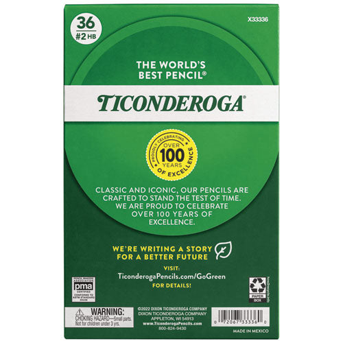 Image of Ticonderoga® X33336 My First Woodcase Pencil with Eraser, 3.6 mm, HB (#2), Black Lead, Yellow Barrel, 36/Pack
