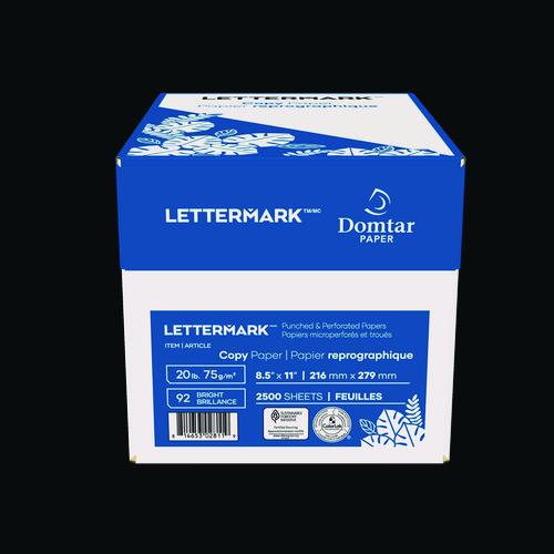 Image of Lettermark Custom Cut-Sheet Copy Paper, 92 Bright, Micro-Perforated 3.66" from Bottom, 20 lb Bond Weight, 8.5 x 11, White, 500/Ream