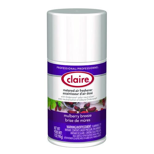 Image of Claire® 1000003935 Metered Air Freshener, Mulberry Scent, 7 oz Aerosol Spray, 12/Carton