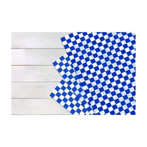 Image of Paterson WG01014 Grease-Resistant Food Wrap, 12 x 12, Blue Check, 5,000/Carton