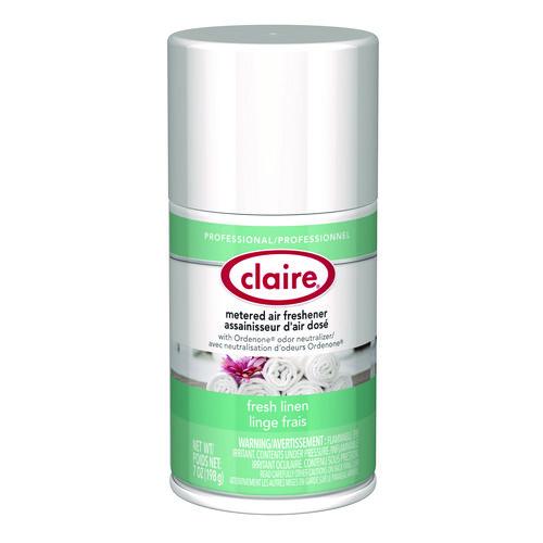 Image of Claire® 1000003942 Metered Air Freshener, Fresh Linen, 11 oz Aerosol Spray, 12/Carton