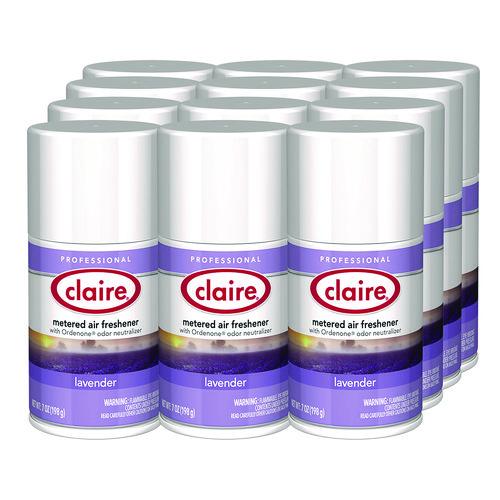 Image of ClaireÂ® Metered Air Freshener, Lavender, 11 oz Aerosol Spray, 12/Carton