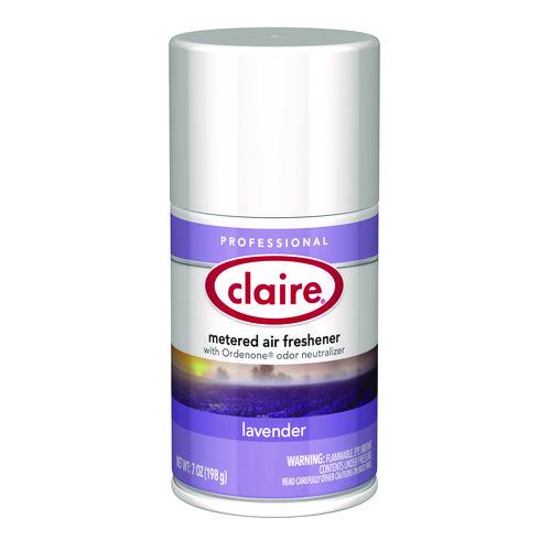 Image of ClaireÂ® Metered Air Freshener, Lavender, 11 oz Aerosol Spray, 12/Carton