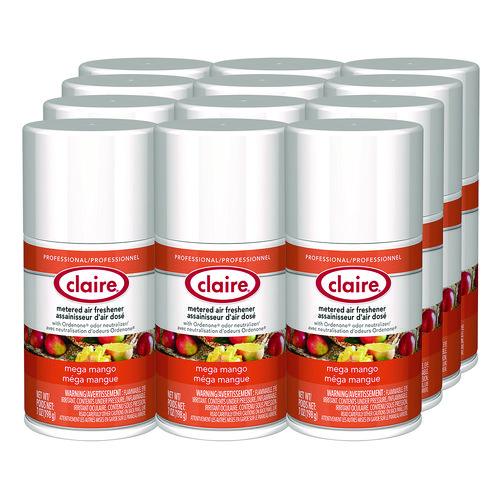 Image of Claire® 1000004796 Metered Air Freshener, Mango, 7 oz Aerosol Spray, 12/Carton