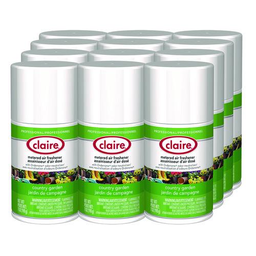 Image of Claire® 1000003941 Metered Air Freshener, Country Garden, 11 oz Aerosol Spray, 12/Carton