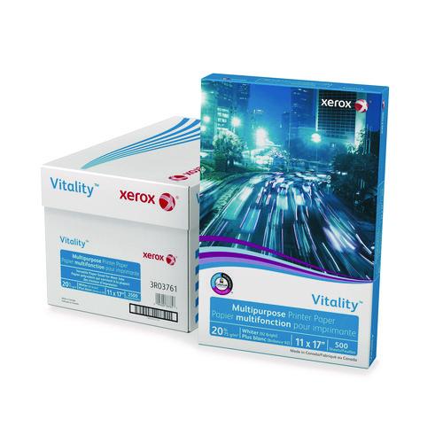 Image of xerox 3R03761 Vitality Multipurpose Print Paper, 92 Bright, 20 lb Bond Weight, 11 x 17, White, 500/Ream