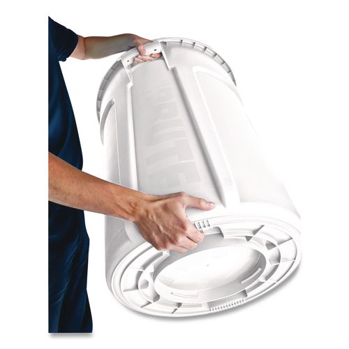 Image of Rubbermaid® Commercial FG261000WHT Vented Round Brute Container, 10 gal, Plastic, White