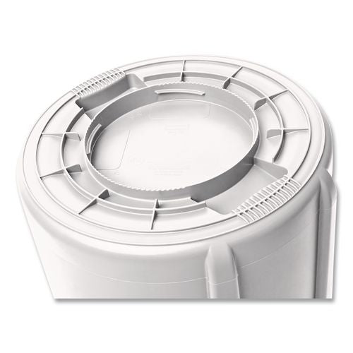 Image of Rubbermaid® Commercial FG261000WHT Vented Round Brute Container, 10 gal, Plastic, White