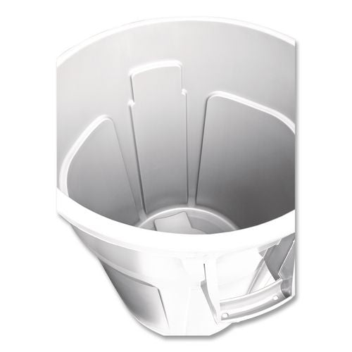 Image of Rubbermaid® Commercial FG261000WHT Vented Round Brute Container, 10 gal, Plastic, White