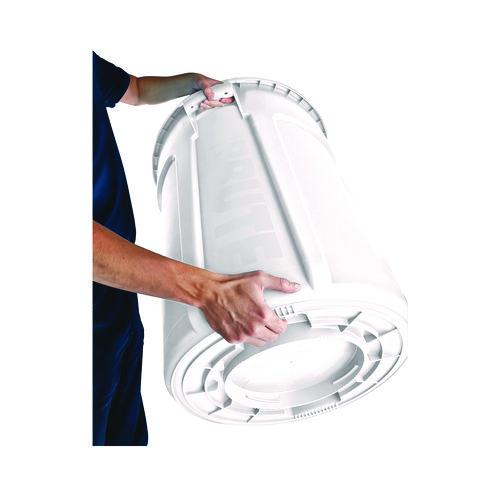Image of Rubbermaid® Commercial FG263200WHT Vented Round Brute Container, 32 gal, Plastic, White