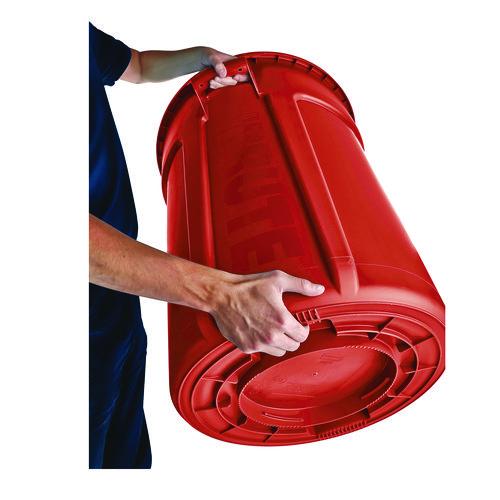 Image of Rubbermaid® Commercial FG263200RED Vented Round Brute Container, 32 gal, Plastic, Red