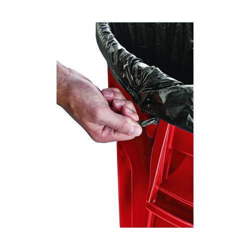 Image of Rubbermaid® Commercial FG263200RED Vented Round Brute Container, 32 gal, Plastic, Red