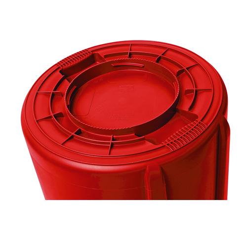 Image of Rubbermaid® Commercial FG264360RED Vented Round Brute Container, 44 gal, Plastic, Red