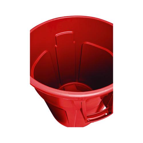 Image of Rubbermaid® Commercial FG264360RED Vented Round Brute Container, 44 gal, Plastic, Red