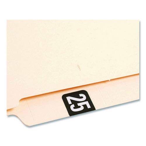 Image of Smead Yearly End Tab File Folder Labels, 25, 0.75 x 1.5, Black, 500/Roll