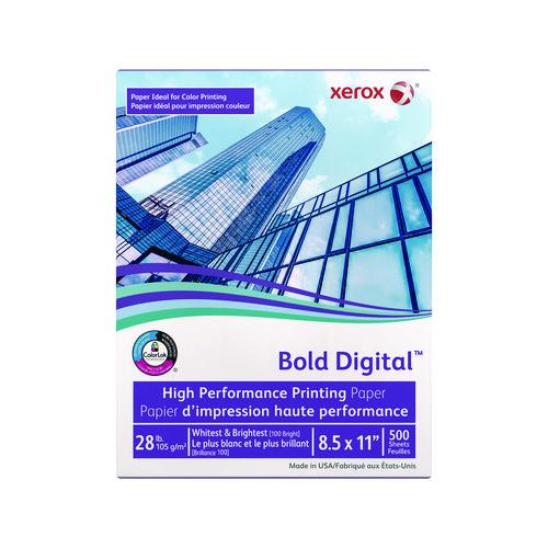 Image of xerox 3R11760 Bold Digital Printing Paper, 100 Bright, 28 lb Bond Weight, 8.5 x 11, White, 500/Ream
