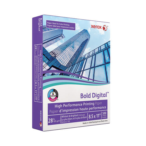 Image of xerox 3R11760 Bold Digital Printing Paper, 100 Bright, 28 lb Bond Weight, 8.5 x 11, White, 500/Ream