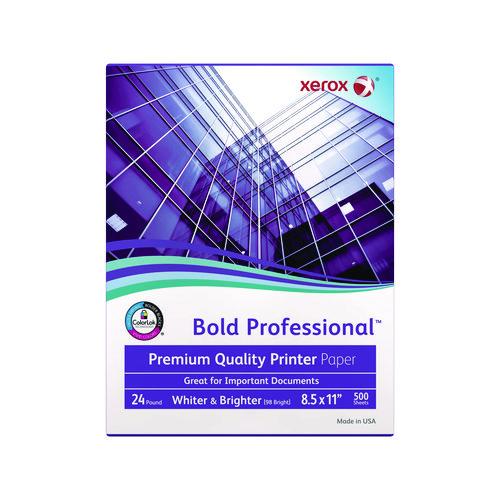 Image of xerox 3R13038 Bold Professional Quality Paper, 98 Bright, 24 lb Bond Weight, 8.5 x 11, White, 500/Ream