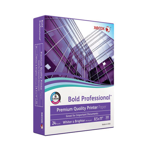 Image of xerox 3R13038 Bold Professional Quality Paper, 98 Bright, 24 lb Bond Weight, 8.5 x 11, White, 500/Ream