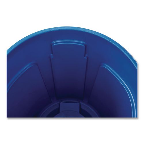 Image of Rubbermaid® Commercial FG264360BLUE Vented Round Brute Container, 44 gal, Plastic, Blue