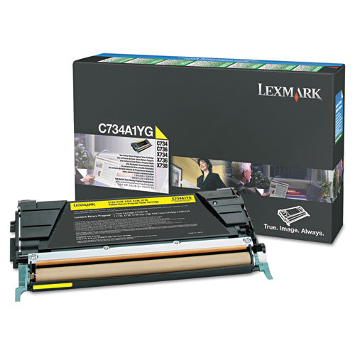 Image of Lexmark C748H1YG C748h1yg Return Program High-Yield Toner, 10,000 Page-Yield, Yellow