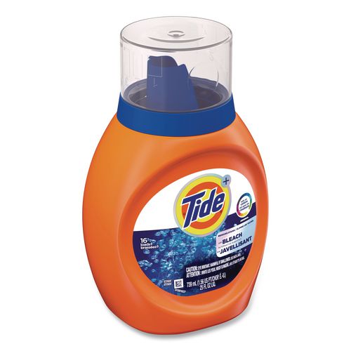Image of TideÂ® Plus Bleach Alternative Liquid Laundry Detergent, HE Compatible, 16 Loads, Original Scent, 25 oz Bottle, 6/Carton