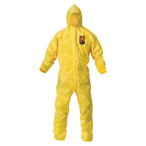 Image of KleenGuard KCC 09815 A70 Chemical Spray Protection Coveralls, Elastic Wrists, Ankles, Hood, 2X-Large, Yellow, 12/Carton