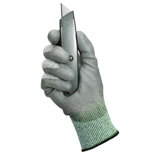 Image of KleenGuard KCC13825 G60 Level 3 Economy Cut Resistant Gloves, EN388: 4X42B, 9" Long, Large (Size 9), Gray/Marled Gray, 12 Pairs/Carton