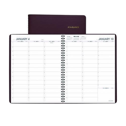 Image of AT-A-GLANCE® 7095050 Weekly Appointment Book, 11 x 8.25, Winestone Cover, 13-Month: Jan 2025 to Jan 2026