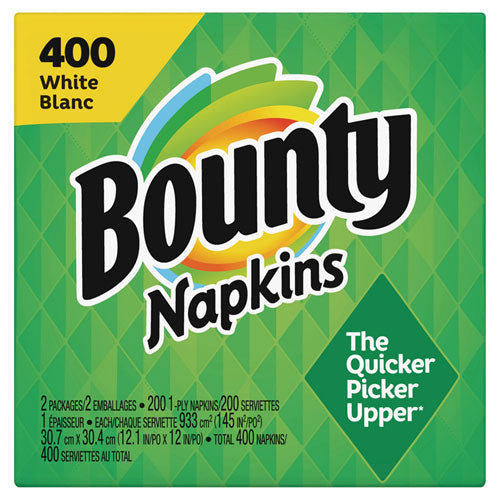 Image of Bounty® 80335351 Quilted Napkins, 1-Ply, 12.1 x 12, White, 400/Pack, 4 Packs/Carton