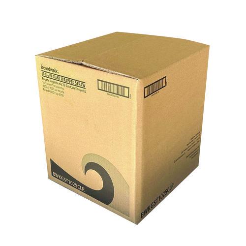 Image of Boardwalk® BWKGST1025RD Wrapped Giant Straws, 10.25", Polypropylene, Red, 300/Pack, 4 Packs/Carton
