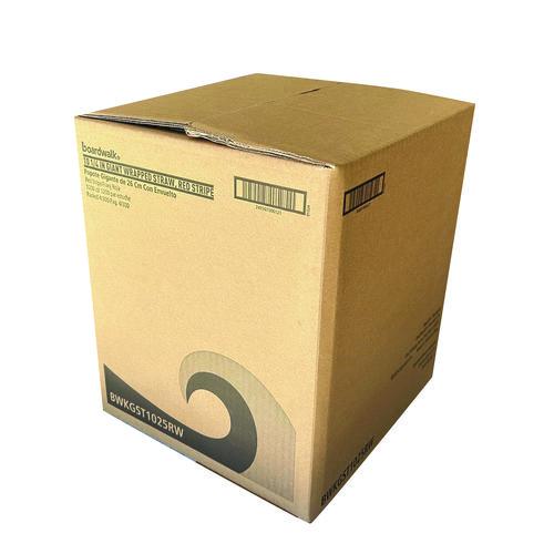 Image of Boardwalk® BWKGST1025RW Wrapped Giant Straws, 10.25", Polypropylene, Red/White Striped, 300/Pack, 4 Packs/Carton