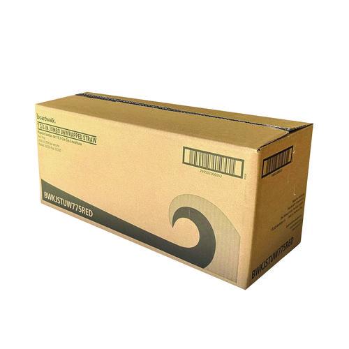 Image of Boardwalk® BWKJSTUW775RED Jumbo Straws, 7.75", Polypropylene, Red, 250/Pack, 10 Packs/Carton