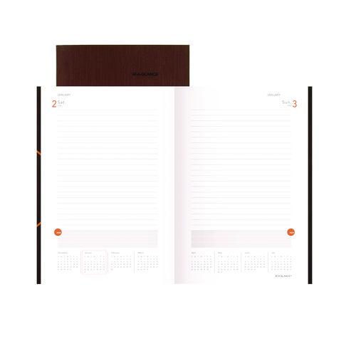 Image of AT-A-GLANCEÂ® One-Day-Per-Page Planning Notebook, 9 x 6, Dark Brown/Orange Cover, 12-Month (Jan to Dec): 2025