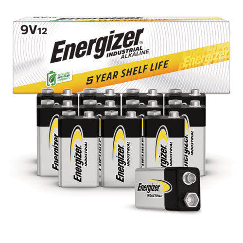Image of Energizer® EN22 Industrial Alkaline 9v Batteries, 12/box