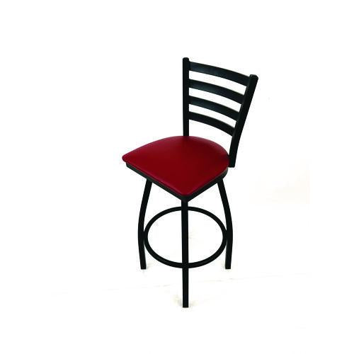 Image of JMC Furniture BBBVSBUR Boggs Series Barstool, Supports Up to 300 lb, 30.5" Seat Height, Burgundy Seat, Black Back, Black Base