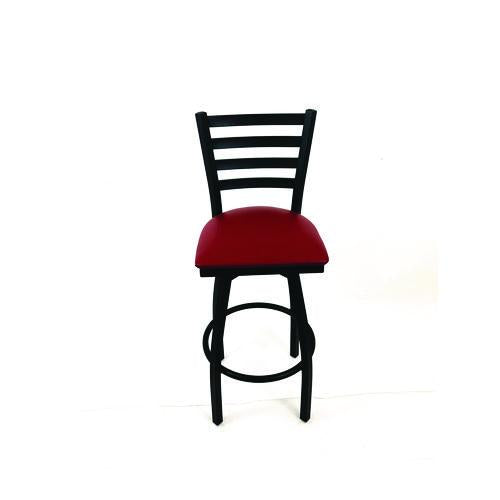 Image of JMC Furniture BBBVSBUR Boggs Series Barstool, Supports Up to 300 lb, 30.5" Seat Height, Burgundy Seat, Black Back, Black Base
