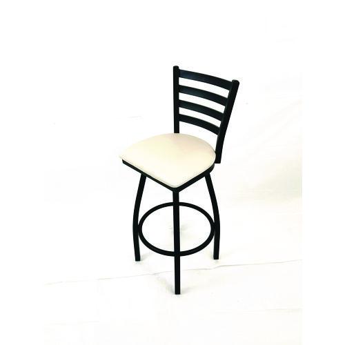 Image of JMC Furniture BBBVSCRM Boggs Series Barstool, Supports Up to 300 lb, 30.5" Seat Height, Cream Seat, Black Back, Black Base