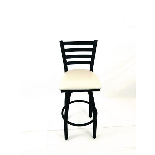 Image of JMC Furniture BBBVSCRM Boggs Series Barstool, Supports Up to 300 lb, 30.5" Seat Height, Cream Seat, Black Back, Black Base