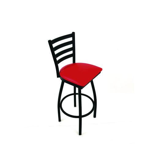 Image of JMC Furniture BBBVSRED Boggs Series Barstool, Supports Up to 300 lb, 30.5" Seat Height, Red Seat, Black Back, Black Base